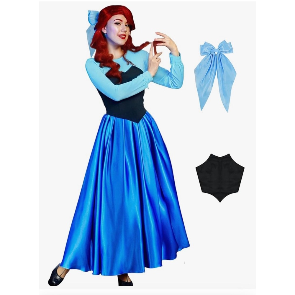 Blue and Black Women's Costume Dress